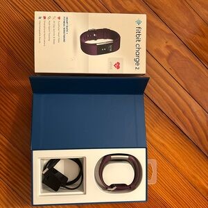 Fitbit Charge 2 Heart Rate + Fitness Wristband, plum, Large lightly used